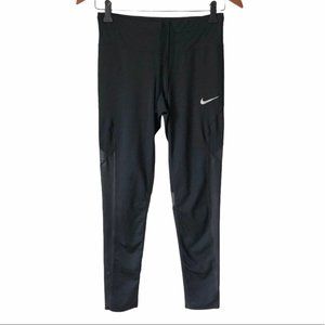 Nike Black Dri-Fit Leggings Diagonal Mesh Panels S